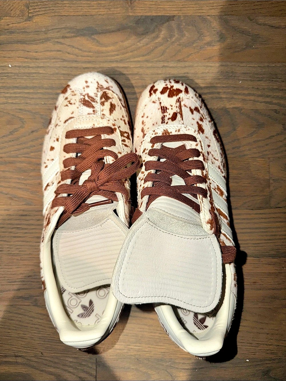 adidas Samba LT Cow Print Brown White Sneakers in White & Brown